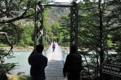 Swinging bridge on Grey Lake