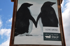 I loved this promotion for Puerto Natales on a sign walking around town.