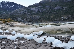 We disembalk on a nearby beach for a walk across sand and rocks to get a better look at Amalia glacier.