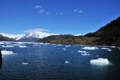 Navigating the Calvo Fjord, a glacier filled alley of bobbing ice.