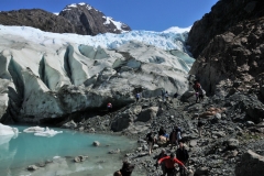 We are able to walk up to the face of the Bernal Glacier which you can actually touch..