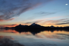 Beautiful sunset on the fjord.