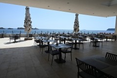 One of numerous dining rooms with views of the Adriatic.