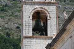 Up close of the Dubrovnik bell Tower