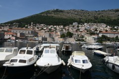 The harbor area just outside the Walled City in Dubrovnik 
