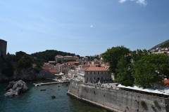 Looking back at the plaza area outside the main entrance. This is the area where the first photos were taken looking out to sea and the building ruins in front of it to the left in this photo. 