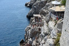 Different view of the same location for food, drink and a place to also jump into the water for a swim. 