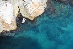 Jumping into the sea from above