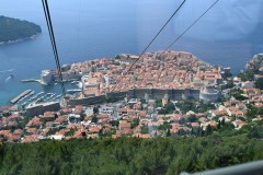 Riding inside the cable car going down