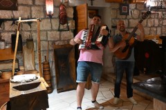 We listened to great music. We danced to it and everyone got up from the table  and formed a chain dance several times circling the room more than 4 or 5 times. No one wanted to leave when the evening ended. What a blast!   What great wine,  a fantastic dinner and incredible hospitality by our hosts. Thank you OAT for arranging this evening. 