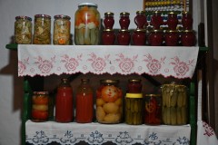 Everything is home grown and canned or preserved for later to eat. 