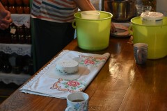 Our 2 cheese that we prepared the day before are ready to go on for tasking and display.