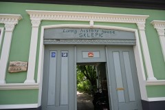 This is the front entrance to the farmhouse and farm land. The name under the Living History House is their last name Sklepic.  