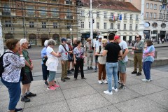 Our group is meeting out local guide this morning in the central area of Donji Grad plaza. . 