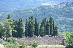View of the cemetery at the top of Motovun