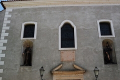Front entrance to the church is very plain. What a nice surprise when you enter to see the ornateness.