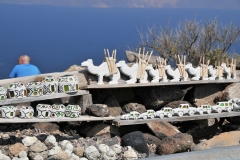 Souvenirs made by the Afar, tribesmen for sale at a look out point. Items are made out of salt from theGulf of Aden and the Red Sea with salt beds close by.