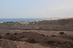 Looking across the bare country side to the coast back to Tadjourah.