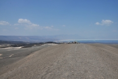 From the top of the volcanic hill you could see Lake Assal and the crater in the opposite direction.