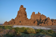 Although Lake Abbe is the ultimate destination for Ethiopia’s Awash River, its dry landscape absorbs the water, and the area is a vast landscape of salt flats. Besides Mount Dama Ali, a small dormant volcano, the landscape is almost completely level, and the steaming, sulfuric vents lend the region an apocalyptic, and Tatooine-like look.