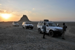 Our drivers taking a break after hell hole driving for hours over none existent roads..