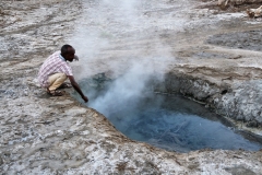 The water is so hot you do not want to put a finger or hand in it.