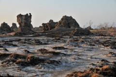 When walking across this moonscape you have to be very careful not to step into an area that has boiling hot water underneath.