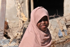 Young girl going home for lunch.
