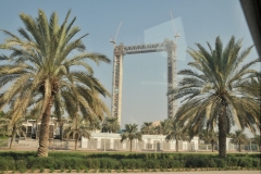 Grand entrance into Dubai under construction. Largest arch in the world for highways