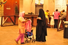 Young mother going skiing