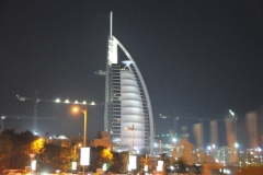 Burj Al Arab Jumeirah - voted The Most Luxurious Hotel in the World. 202 Suites, 9 Restaurants and Bars, Smallest Suite is 1,820 sq. ft. starting at $1,983 nightly. The largest Suite, The Royal Suite is 8,400 sq. ft. is listed at $24,000 nightly