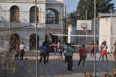 In the middle of everything and congestion you can find a volleyball game in progress