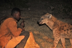 Feeding wild Hyenas outside of Harar. We literally are only miles from the Somali Border and Ethiopia border.