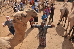 One of my new found friends that followed me from the goat market side to the camel side.