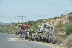Not the best drivers in the world. One more accident we saw along the journey.