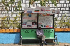 Bus stop just outside the hospital