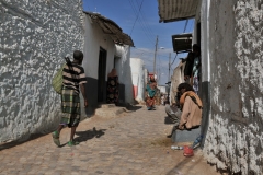 Narrow walkways leading to and out of the market for nearby residents.