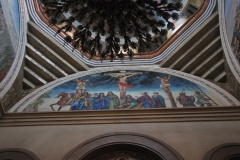 Each side of the inside of the cupola are depictions of Christ.