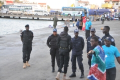Two nights ago after dinner and leaving the Cape Verde Islands, we were instructed by the Captain of the ship we were entering a high risk area for Piracy, off Senegal and other West African countries.  We will be in permanent contact with an International Task Force including the U.S.  and the U.K. Naval Forces assigned to protect merchant vessels from pirate attack by a United Nations mandate.  We were instructed to use only essential light within the cabins and to close all curtains in the cabin windows and balconies no lights or open curtains. .  NOW THIS IS MY KIND OF TRIP!!!!