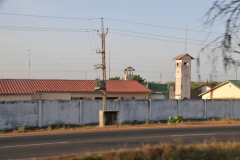We see the local jail as we pass by.
