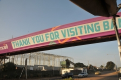 A welcoming sign as we pass under it.