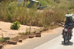 A local delivery on a motorcycle.  It is incredible what they can haul on one motor bike.