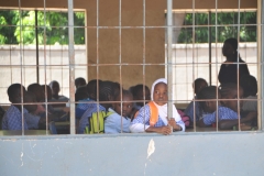 Looking into a classroom