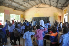 Ironically the class was in English. Of course the kids were fascinated with the stranger at the back of the classroom.