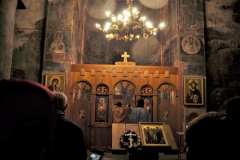 The Church of the Archangels was constructed at the behest of King Levan of Kakheti in 1565 and frescoed by 1577. It is a cruciform domed church built chiefly of stone
