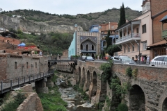 Tbilisi, capital of Georgia from the 4th century was founded by King Vakhtang Gorgassal on the sate of its warm mineral-water springs.