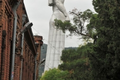 Kartlis Deda,  Mother of a Georgian, is a monument in Georgia's capital The statue erected in 1958. the year Tbilisi celebrated its 1500th anniversary.  She symbolizes the Georgian national character. in her left hand she holds a bowl of wine to greet those who come as friends.