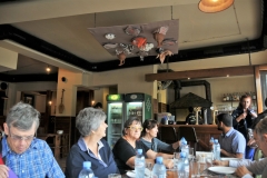 Unique display on the ceiling of a restaurant we were dining in