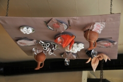 Table set up on the ceiling