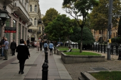 Walking on one of the main streets in Tbilisi